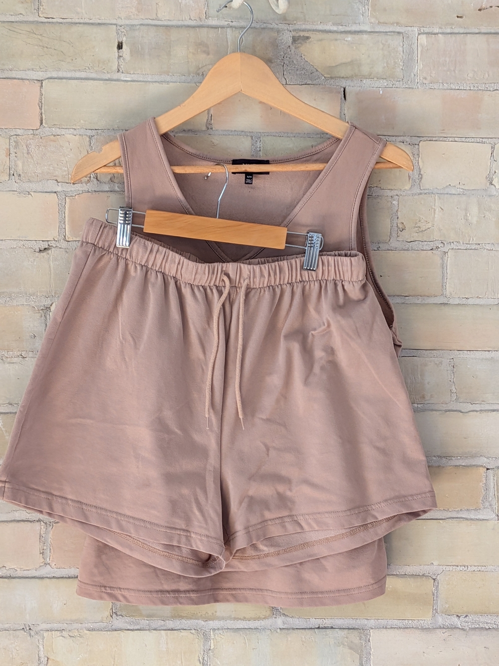 NYDJ Women’s Lounge Tank And Shorts in Beige Brown